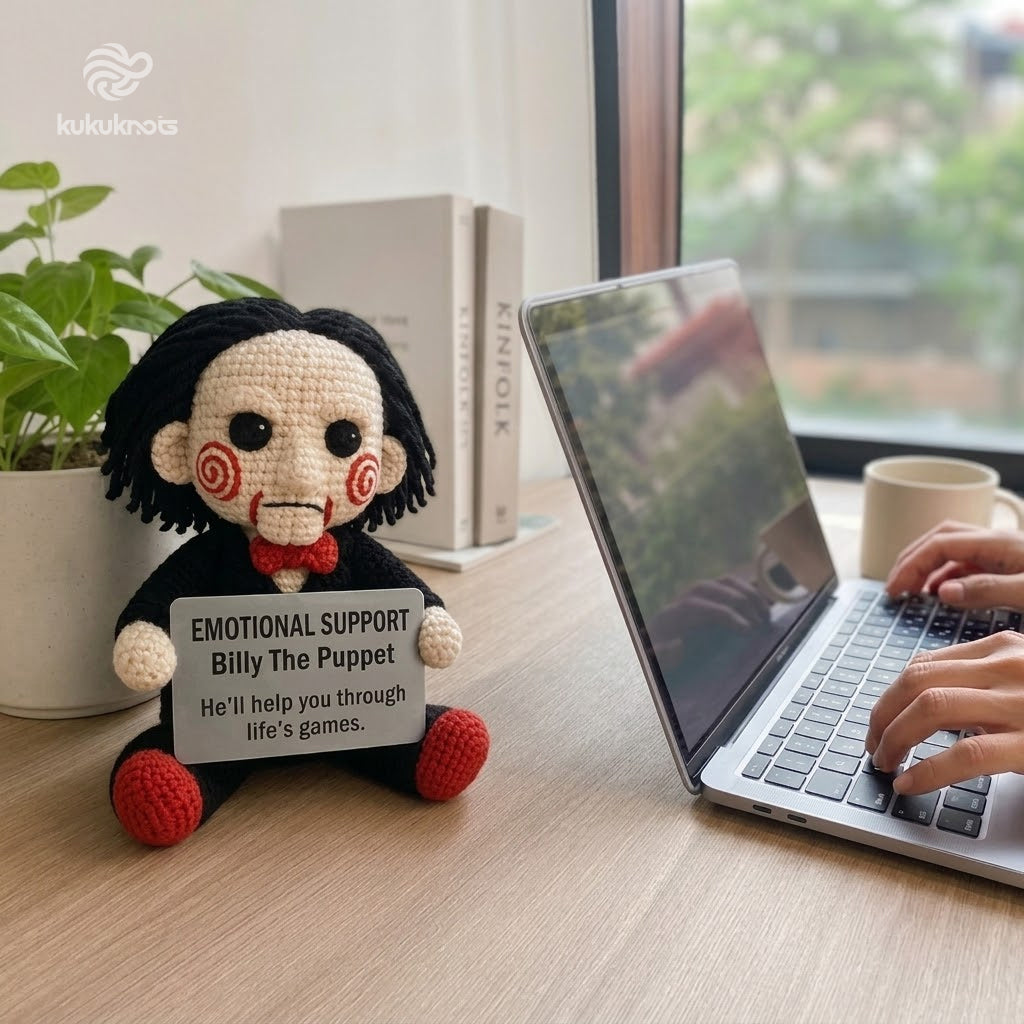 Emotional Support Billy The Puppet Crochet Doll