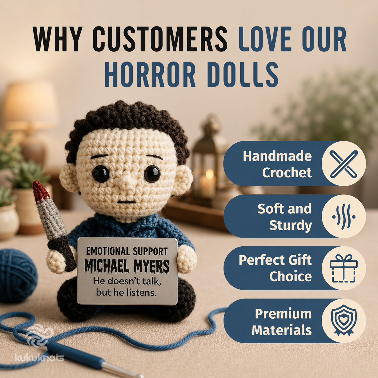 Emotional Support Michael Myers Crochet Doll