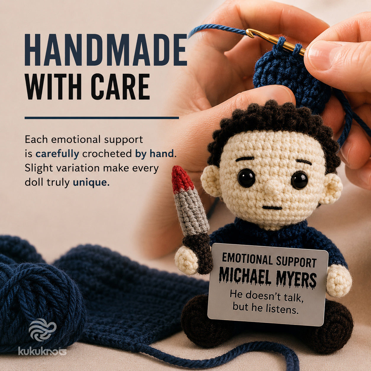 Emotional Support Michael Myers Crochet Doll