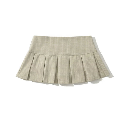 YENKYE  American Retro Pleated Mini Skirt Women Sexy Low Waist Summer Skirts Cool Girl Y2K saia