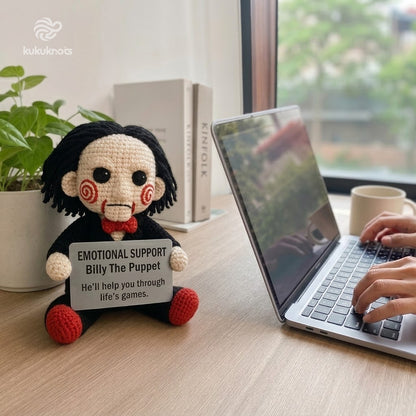Emotional Support Billy The Puppet Crochet Doll