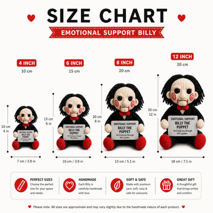 Emotional Support Billy The Puppet Crochet Doll