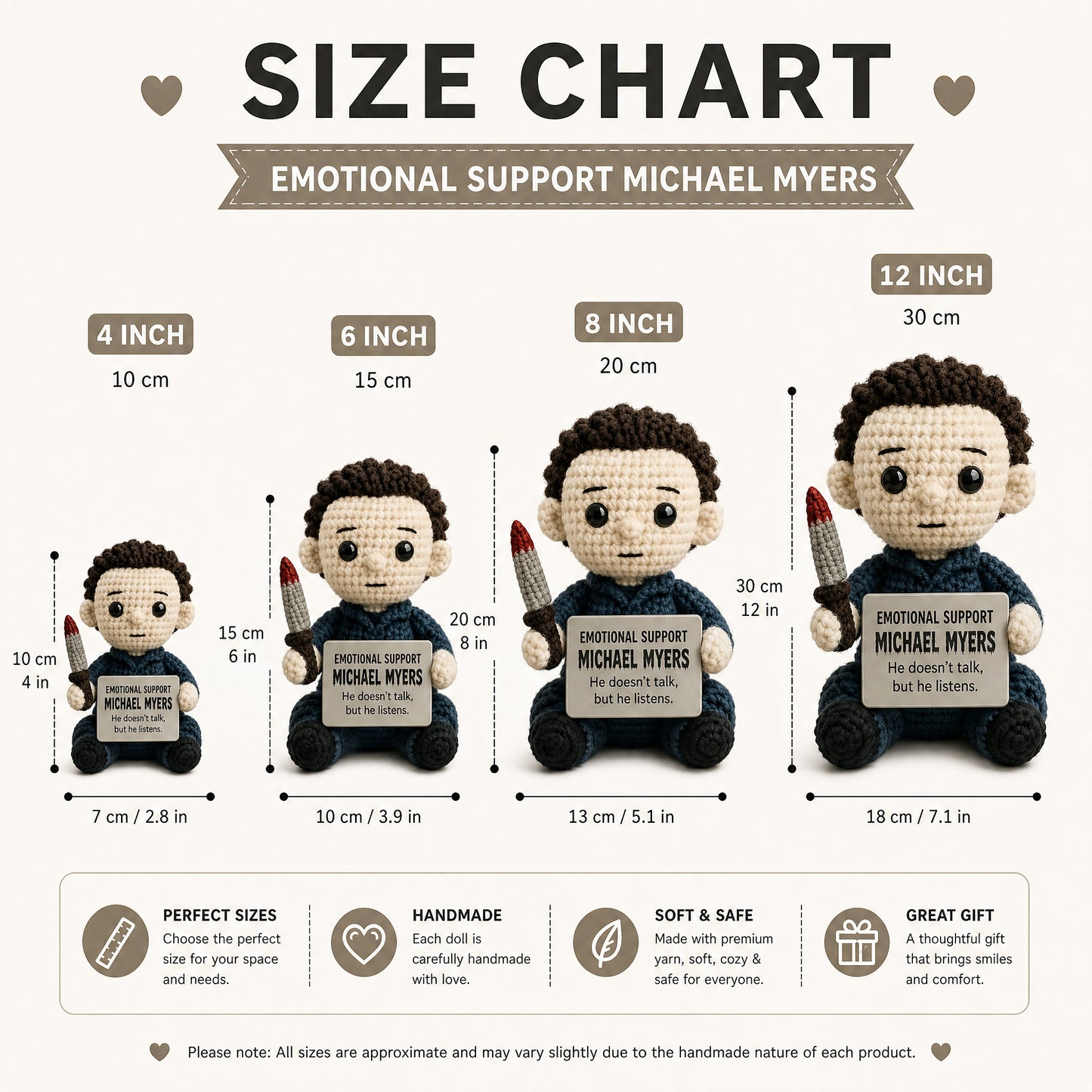 Emotional Support Michael Myers Crochet Doll