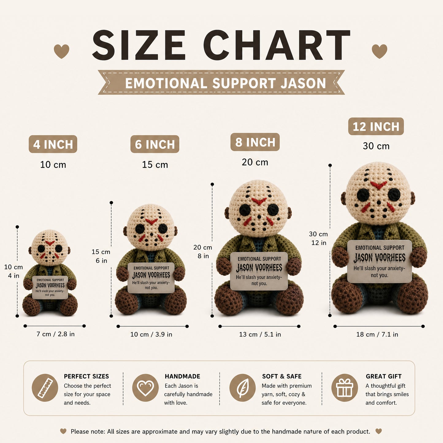 Emotional Support Jason Voorhees Crochet Doll