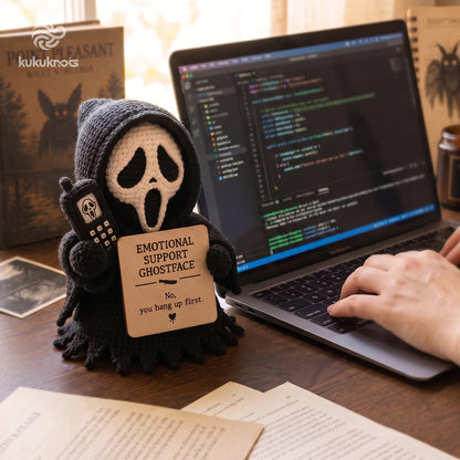 Emotional Support Ghost Face Crochet Doll
