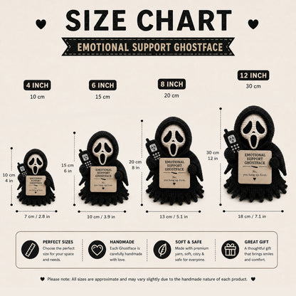 Emotional Support Ghost Face Crochet Doll